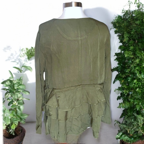 Ashley Stewart Tiered Ruffle Lightweight Bomber Jacket - Picture 11 of 13